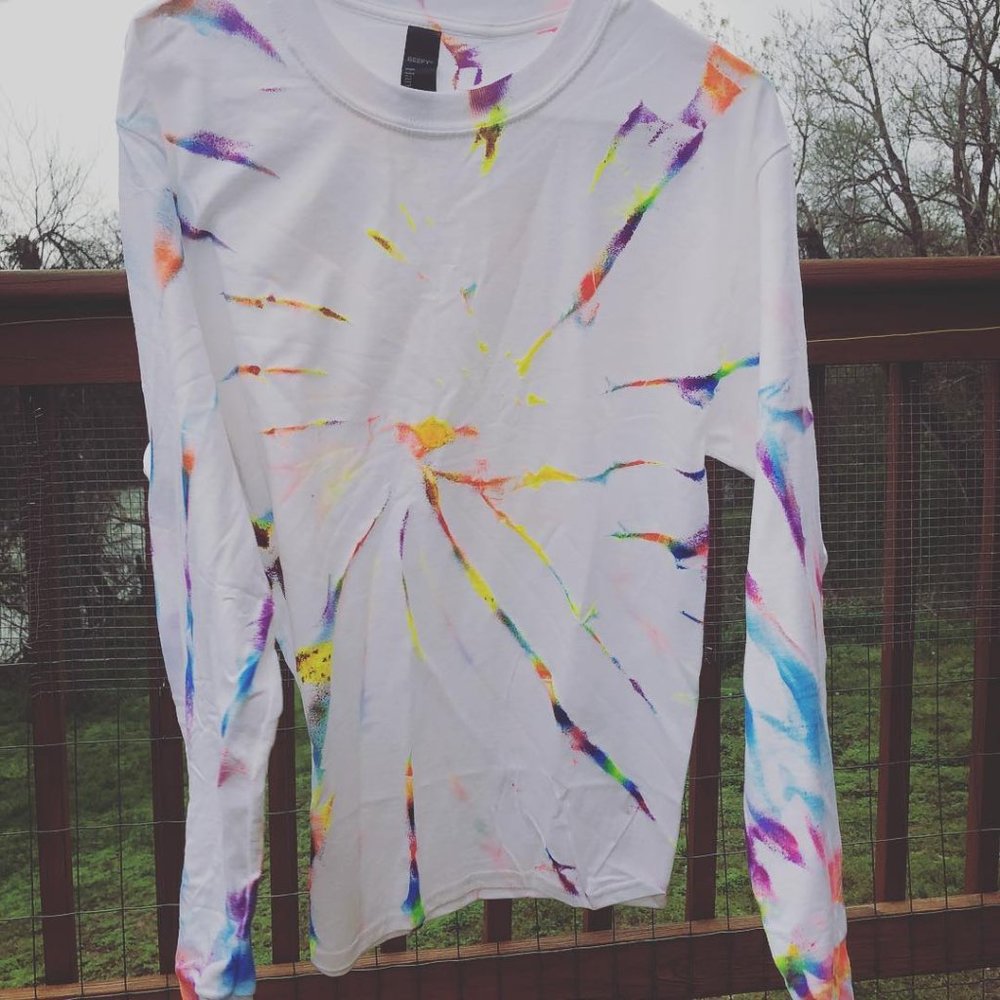 Cotton Candy Tie Dye Long Sleeve Shirt S-XL
